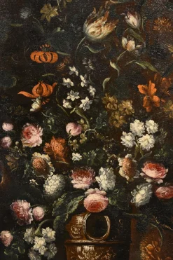 Andrea Scacciati, Blumenstillleben, 1600er, Öl auf Leinwand, Gerahmt