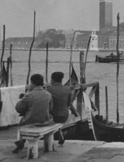 Andres, Venedig: Gondeln mit Menschen, Italien, 1955, Silbergelatineabzug