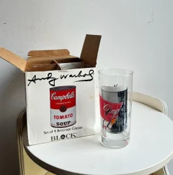 Andy Warhol zugeschriebene Campbells Series Brille, produziert für Block, 1990er, 4er Set