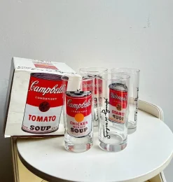 Andy Warhol zugeschriebene Campbells Series Brille, produziert für Block, 1990er, 4er Set