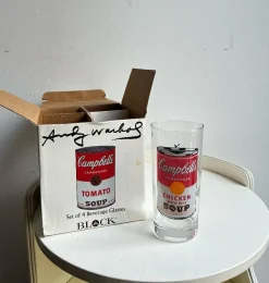 Andy Warhol zugeschriebene Campbells Series Brille, produziert für Block, 1990er, 4er Set