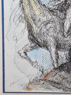 Angelo Canevari, Reiter, 1980er, Aquarell, Gerahmt