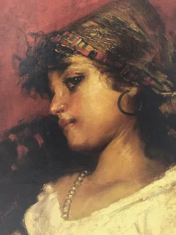 Angelo Granati, Neapolitanische Schule, Country Girl, Italien, 2005, Öl auf Leinwand, Gerahmt