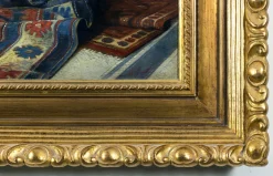 Angelo Granati, Teppichhändler in einem pompejanischen Interieur, Öl auf Leinwand, gerahmt