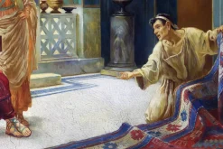 Angelo Granati, Teppichhändler in einem pompejanischen Interieur, Öl auf Leinwand, gerahmt