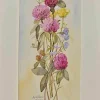 Anne Gallion-Krohn, Blumenstrauß, Original Aquarell, Mitte 20. Jh