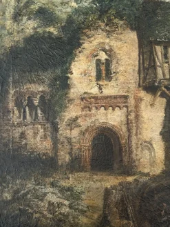 Anonimo, Ansicht der Mudéjar-Architektur in Granada, 1880, Öl auf Leinwand