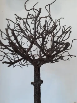 Anonyme, brutalistische Baumskulptur, 1980er, Eisen