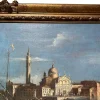 Ansicht von Venedig mit der Insel San Giorgio Maggiore und der Basilika, Öl auf Leinwand, 19. Jh., gerahmt