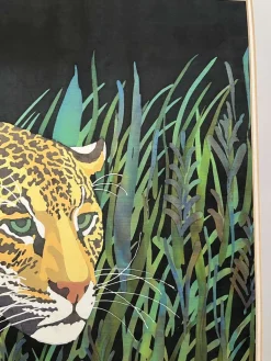 Anthi Hadjinikolaou, Leopard, Gemälde auf Seide, 1995