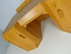 Anthroposophischer Schreibtisch mit Armlehnstuhl Felix Kayser zugeschrieben, 2er Set