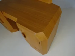 Anthroposophischer Schreibtisch mit Armlehnstuhl Felix Kayser zugeschrieben, 2er Set
