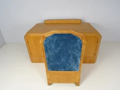 Anthroposophischer Schreibtisch mit Armlehnstuhl Felix Kayser zugeschrieben, 2er Set