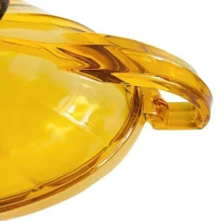 Antike Art Deco Obstschale aus bernsteinfarbenem Glas von Val Saint Lambert, 1930er