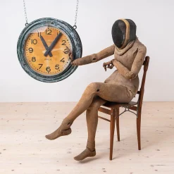 Antike Bahnhofs-Wanduhr von Brillie, 1920er