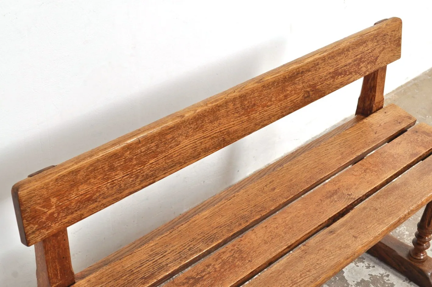 Antike Bank aus Eiche, 1900er