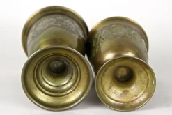 Antike Biedermeier Messing Kelche, 1860, 2er Set