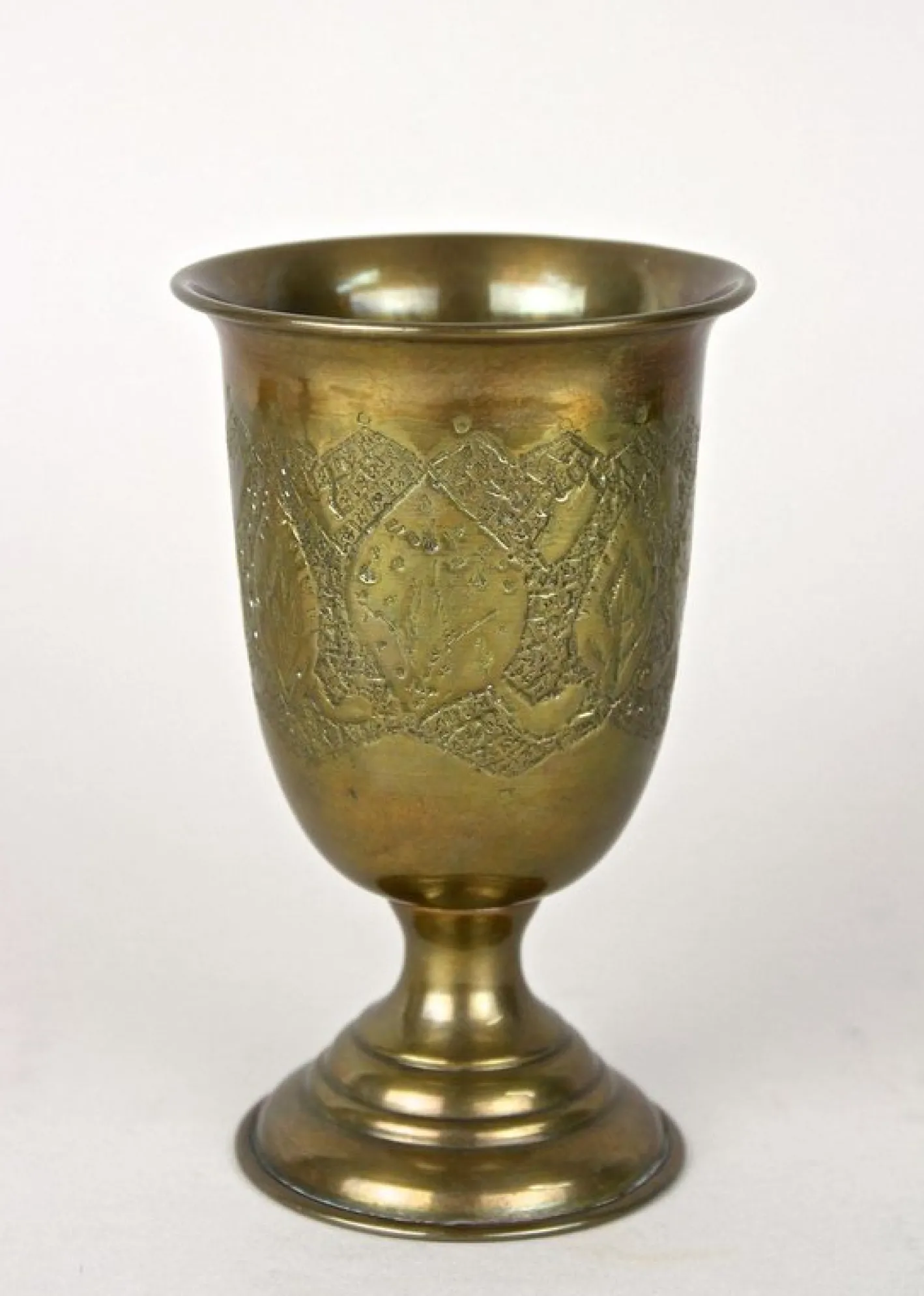 Antike Biedermeier Messing Kelche, 1860, 2er Set
