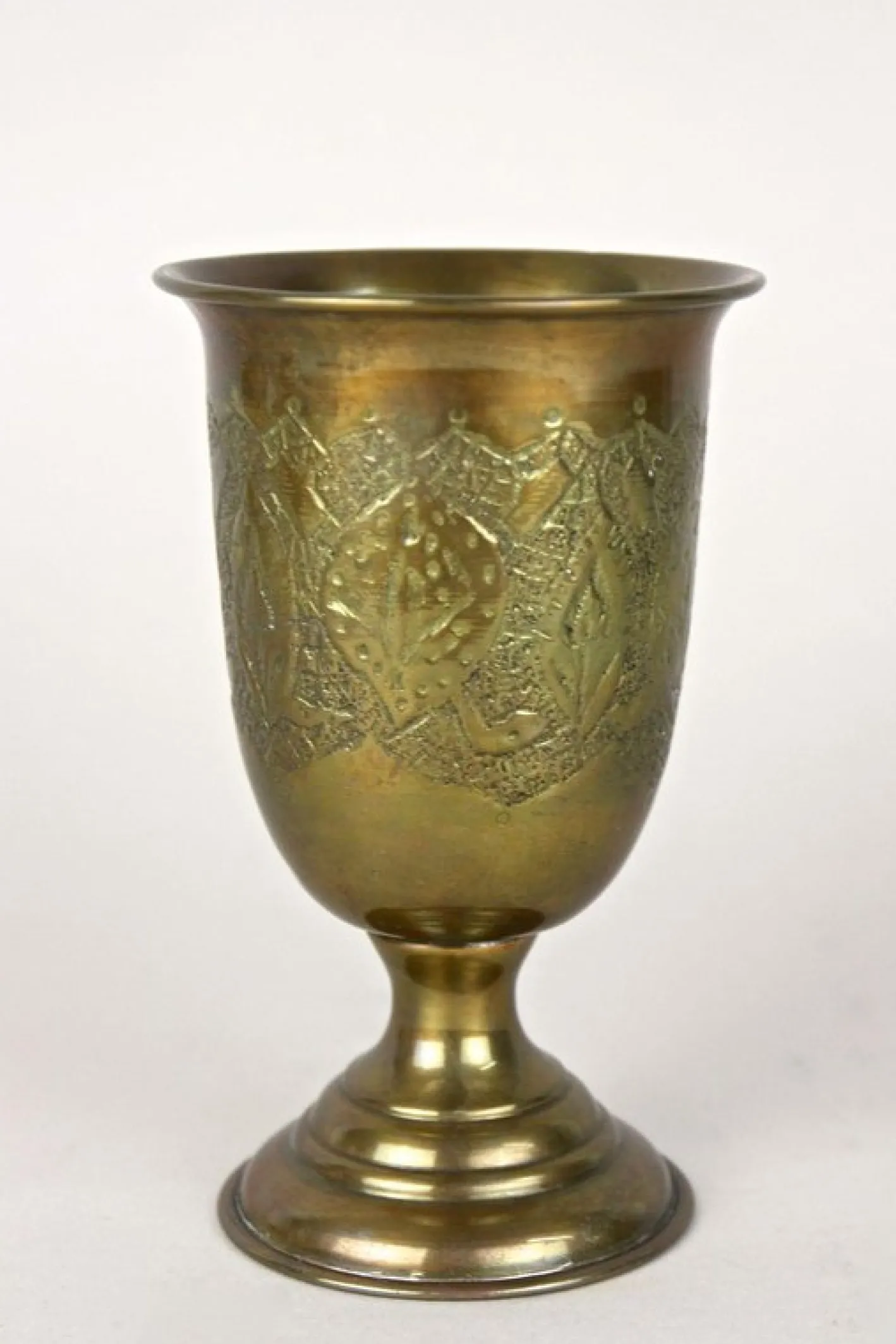Antike Biedermeier Messing Kelche, 1860, 2er Set