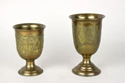 Antike Biedermeier Messing Kelche, 1860, 2er Set