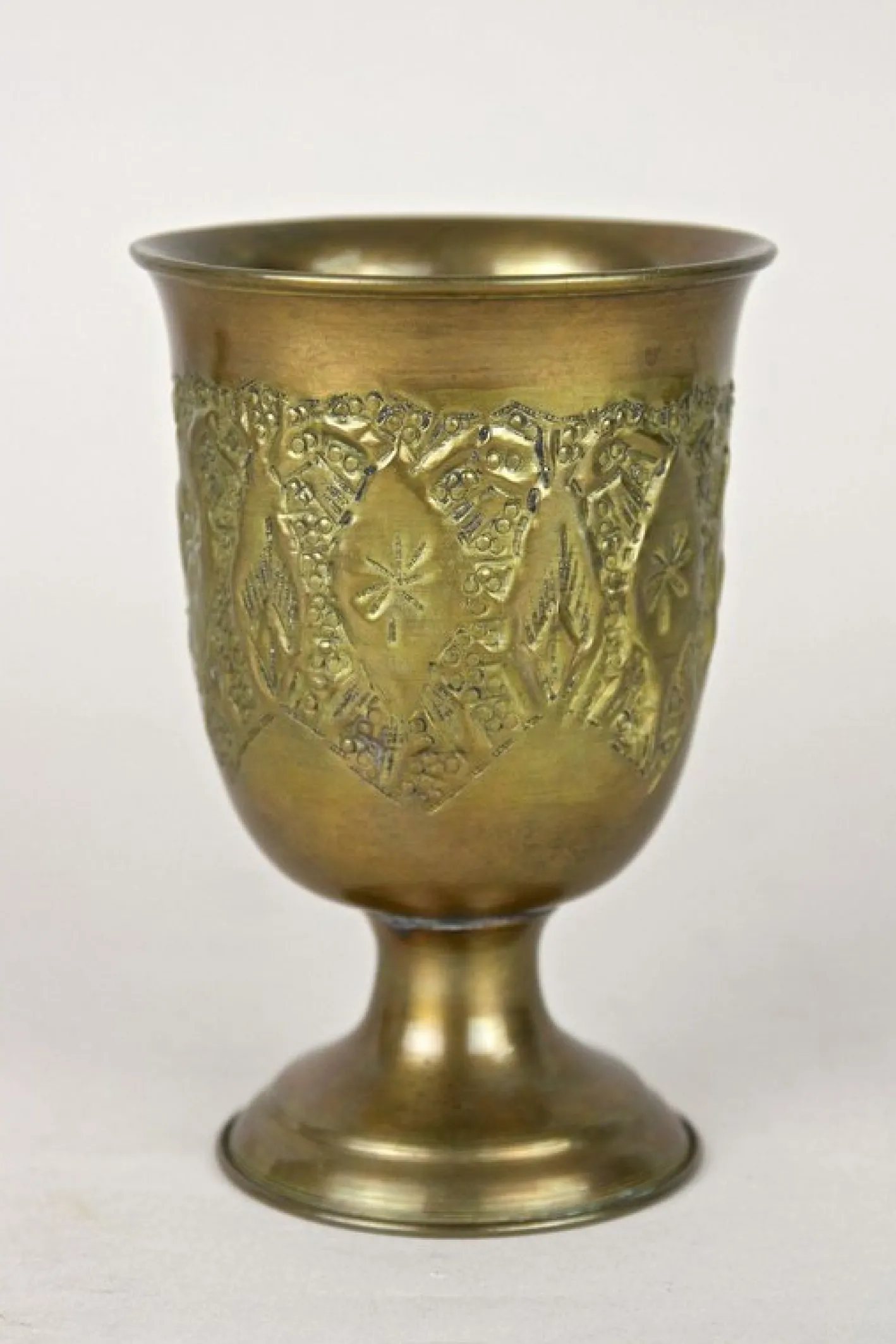Antike Biedermeier Messing Kelche, 1860, 2er Set
