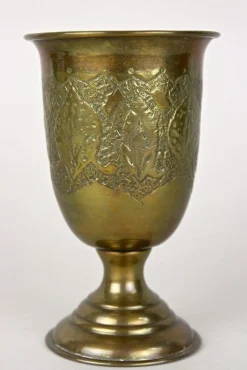 Antike Biedermeier Messing Kelche, 1860, 2er Set
