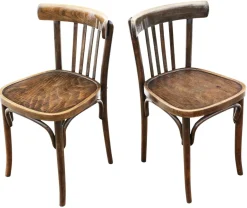 Antike Bistro Esszimmerstühle aus Bugholz von Thonet, Jugoslawien, 1960er, 2er Set