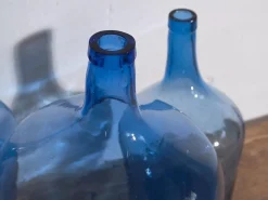 Antike Blaue Farbige Demijohns, 1920, 3 . Set