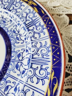 Antike Blue Lily Series Butterdose von Royal Worcester, 1881