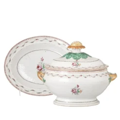 Antike chinesische Terrine aus Porzellan, 1700er