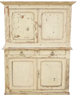 Antike cremefarbene Kommode, 1890er