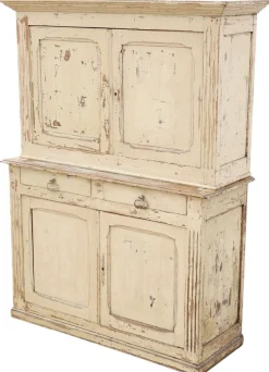 Antike cremefarbene Kommode, 1890er