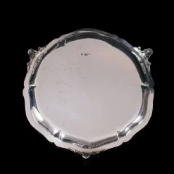Antike dekorative versilberte Untertasse von Thomas Bradbury, 1890