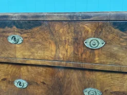 Antike deutsche Biedermeier Kommode aus Nussholz, 19. Jh