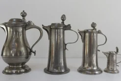 Antike deutsche Krüge aus Zinn, frühes 19. Jh., 4er Set