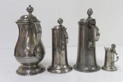 Antike deutsche Krüge aus Zinn, frühes 19. Jh., 4er Set