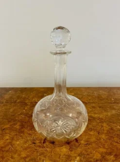 Antike edwardianische Karaffe aus geschliffenem Glas, 1900