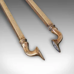 Antike englische Kaminbesteck aus Messing im viktorianischen Stil, 1900er, 3er Set