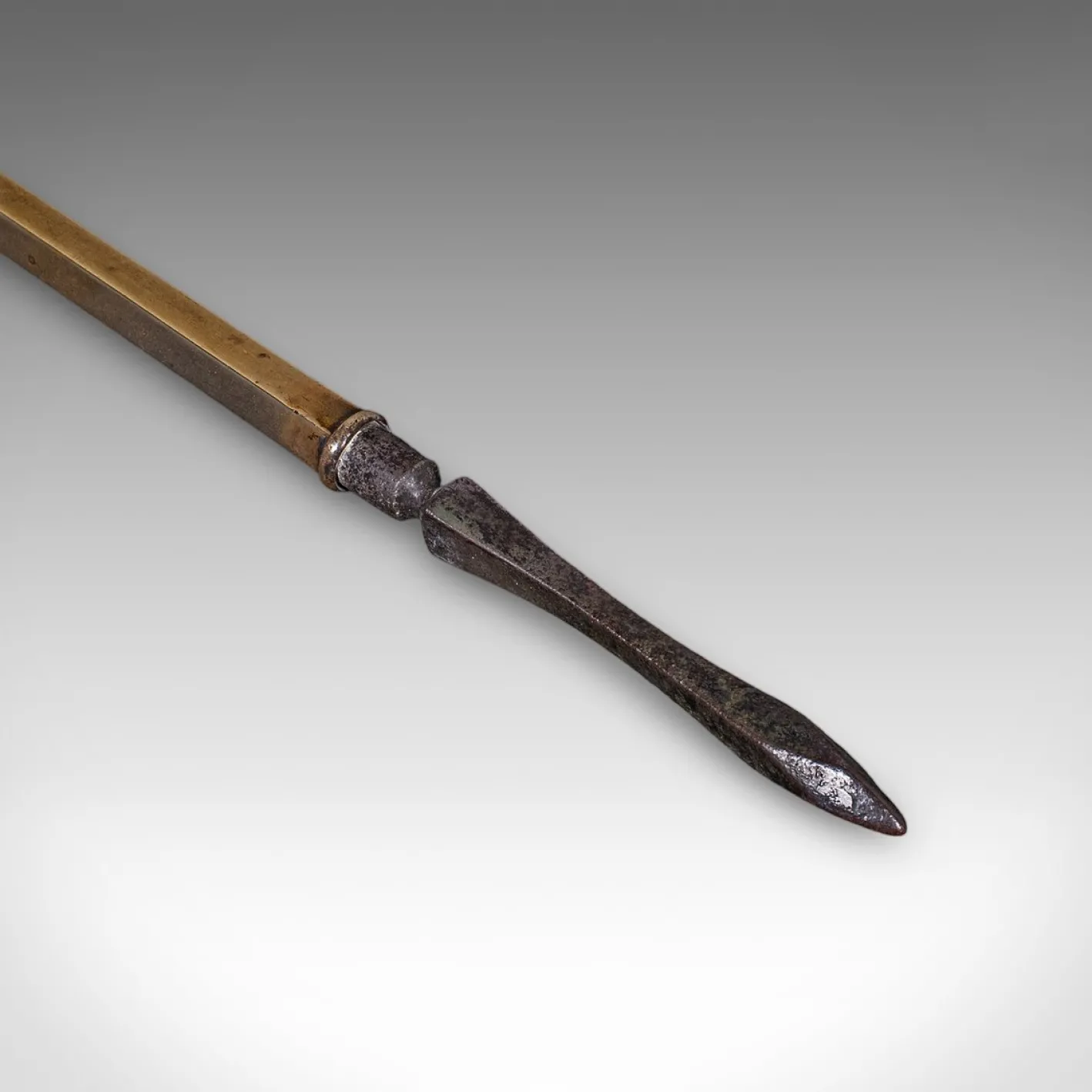 Antike englische Kaminbesteck aus Messing im viktorianischen Stil, 1900er, 3er Set