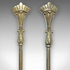 Antike englische Kaminbesteck im viktorianischen Jugendstil, 1900er, 4er Set