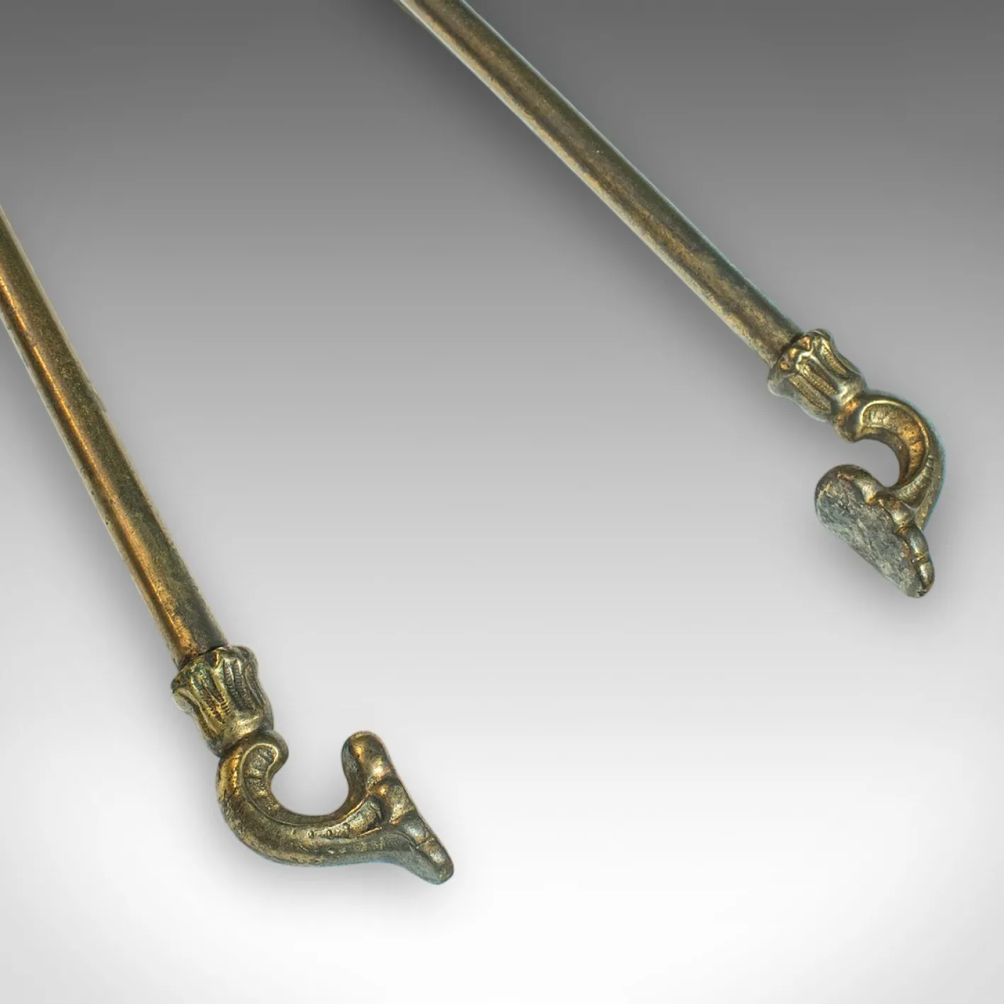 Antike englische Kaminbesteck im viktorianischen Jugendstil, 1900er, 4er Set