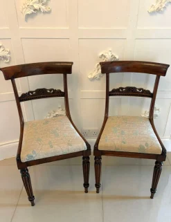 Antike englische Regency Beistellstühle aus Palisander, 1825, 2er Set