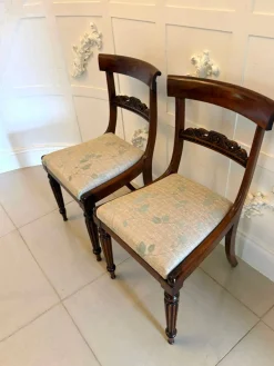 Antike englische Regency Beistellstühle aus Palisander, 1825, 2er Set