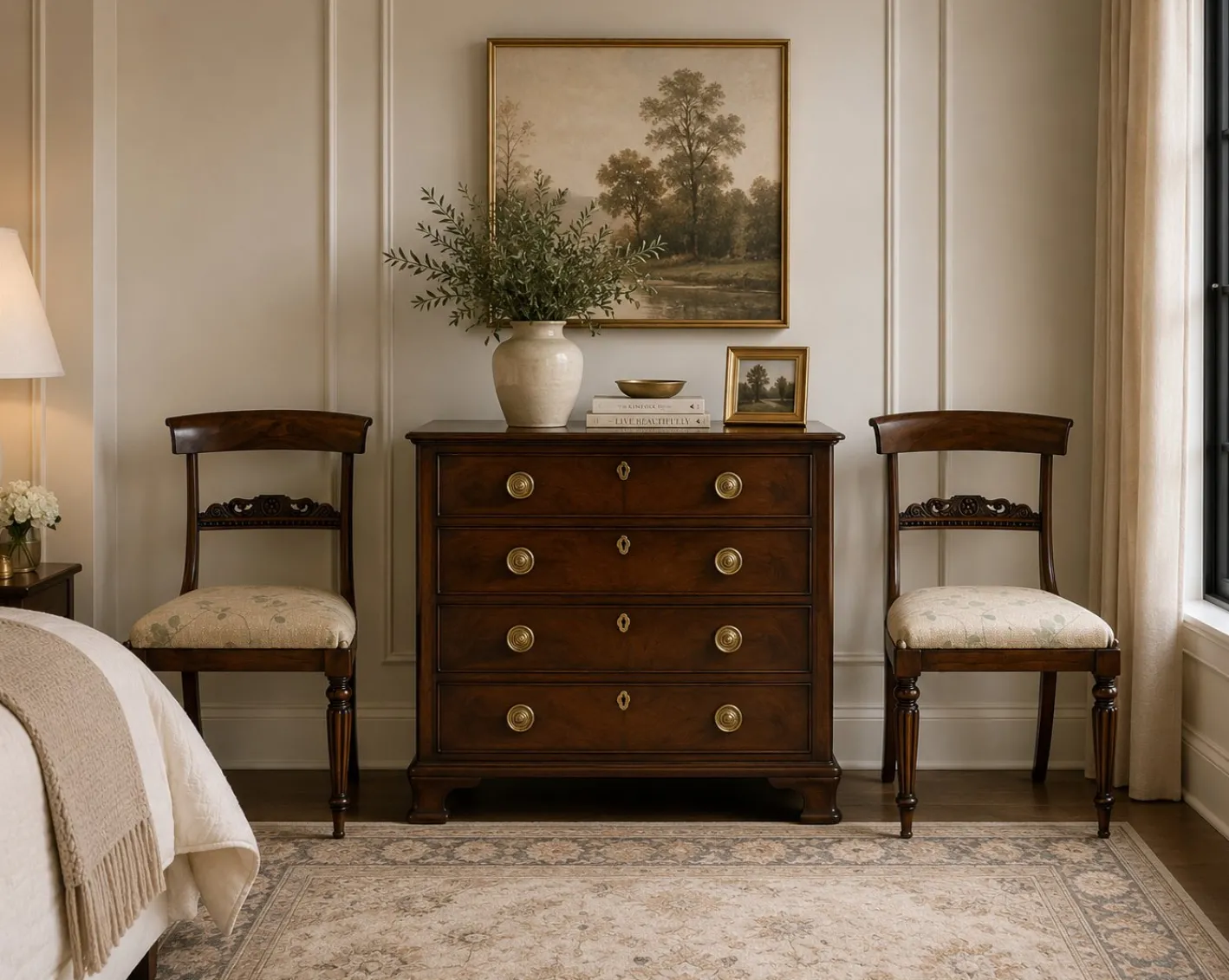 Antike englische Regency Beistellstühle aus Palisander, 1825, 2er Set