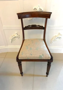 Antike englische Regency Beistellstühle aus Palisander, 1825, 2er Set