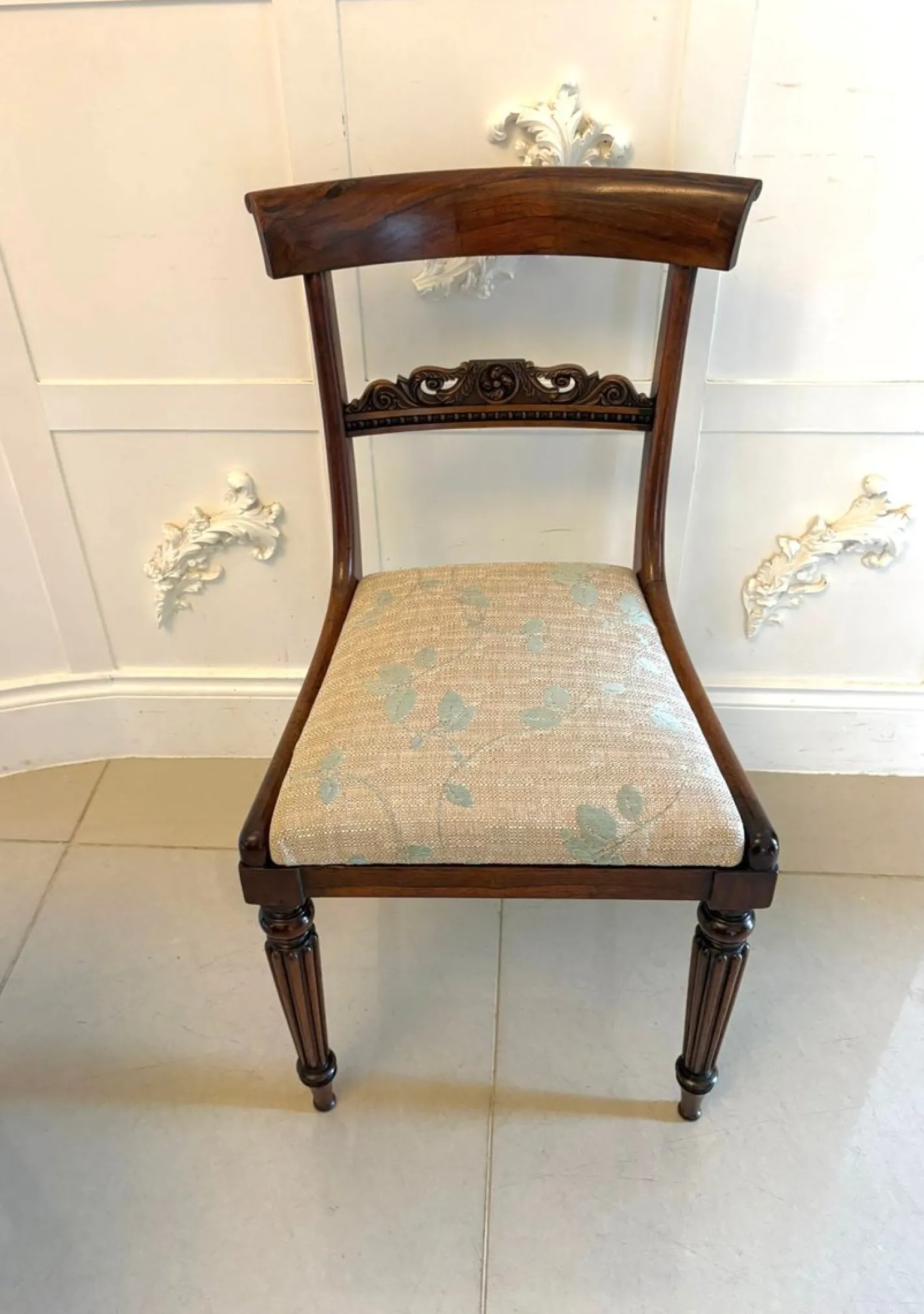 Antike englische Regency Beistellstühle aus Palisander, 1825, 2er Set