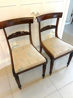 Antike englische Regency Beistellstühle aus Palisander, 1825, 2er Set