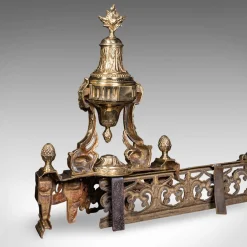 Antike englische viktorianische verstellbare Feuerschutzgitter, 1850, Satz von 3