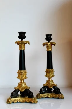 Antike französische Charles X Kerzenleuchter, 1835, 2er Set