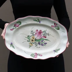 Antike französische Jugendstil Servierplatte von Lunéville, Frühes 20. Jahrhundert